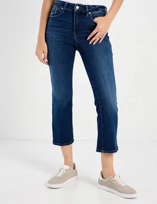 Jeans capri straight good american para mujer