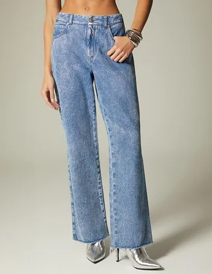 Jeans straight Studio F Denim Embroidery Logo para mujer