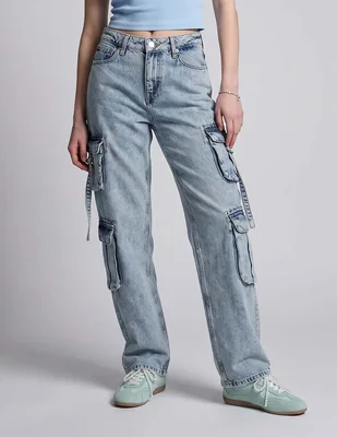 Jeans cargo straight Hugo Blue a la cintura para mujer