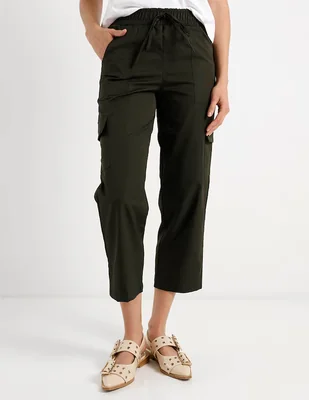 Pantalón capri Petite Studio straight para mujer
