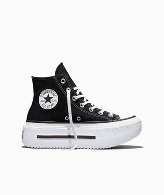 Tenis Converse de Plataforma Lift Double Stack Negros en Bota de Lona para Mujer
