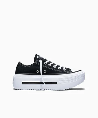 Tenis Converse de Plataforma Lift Double Stack Negros en Choclo de Lona para Mujer