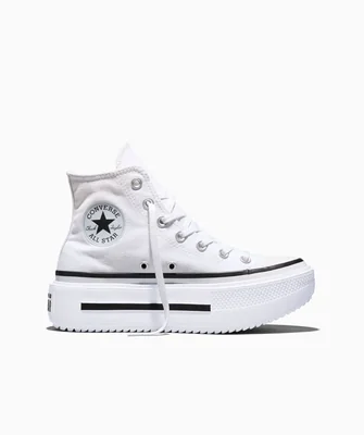 Tenis Converse de Plataforma Lift Double Stack Blancos en Bota de Lona para Mujer