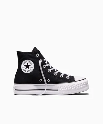 Tenis Converse de Plataforma Lift Negros en Bota de Lona para Mujer