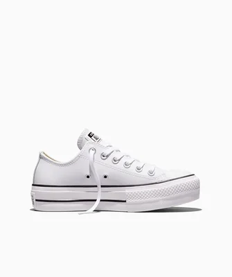 Tenis Converse de Plataforma Lift Blancos en Choclo de Piel para Mujer