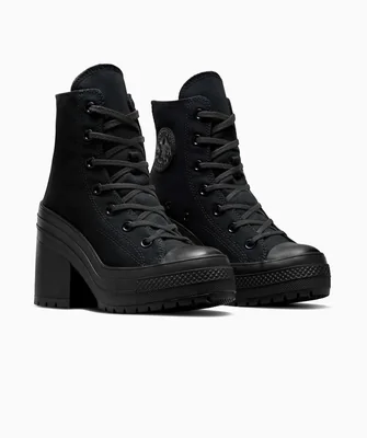 Tenis Converse Chuck 70 De Luxe Heel Negros en Bota de Tela para Mujer