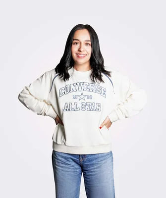 Sudadera Converse Beige All Star Retro para Mujer
