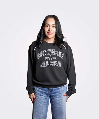 Sudadera Converse Negra All Star Retro para Mujer