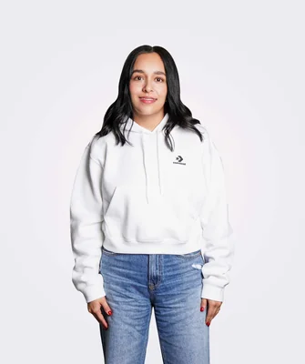 Hoodie Converse Corta Blanca para Mujer