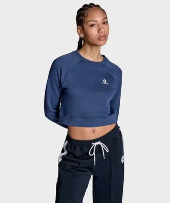 Sudadera Converse Corta Azul para Mujer