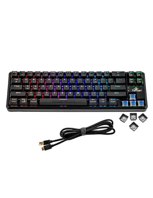 Teclado gamer USB, bluetooth retroiluminado español con interruptor lineal (red, black) Yeyian Akil