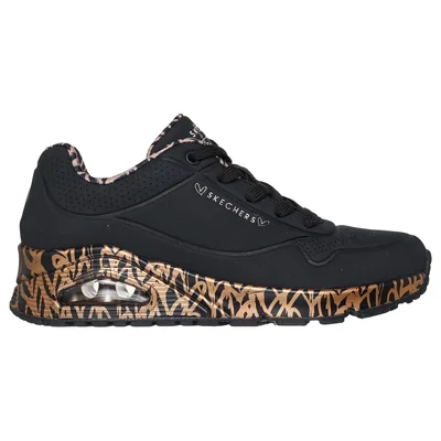 Tenis Skechers Street Uno: James Goldcrown Color Negro Dorado Para Mujer
