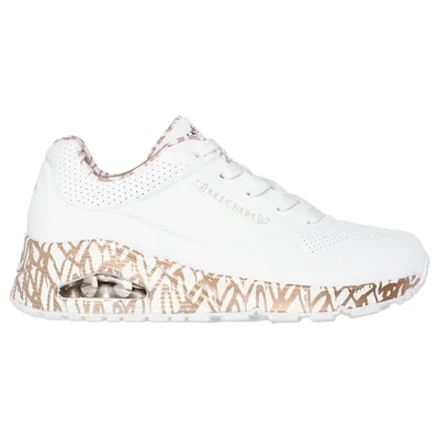 Tenis Skechers Street Uno: James Goldcrown color Blanco Oro para Mujer