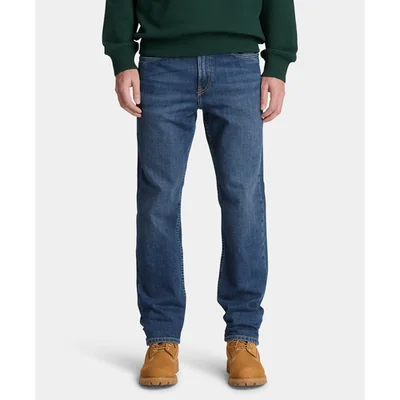 Pantalón de mezclilla recto para hombre, Azul