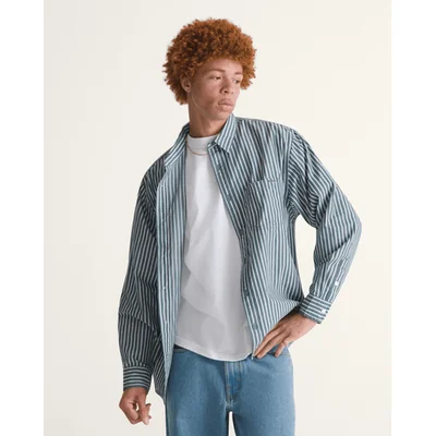 Camisa Dobby Stripe Gris 6FRJ