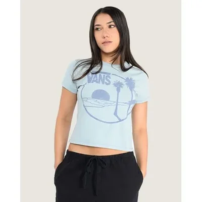 Playera crop Sano Azul 8FOA