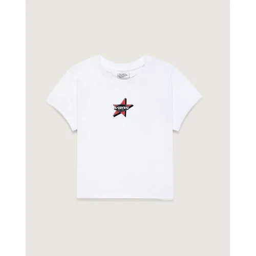 Playera crop ajustada Vans Blanco BWHT