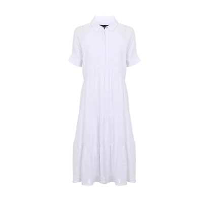 Vestido Largo Liso con Olanes Apostrophe para Mujer