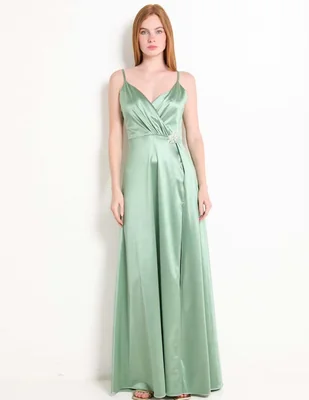Vestido maxi de fiesta Rue escote medio