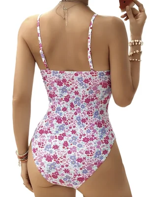 Traje de baño enterizo con estampado floral