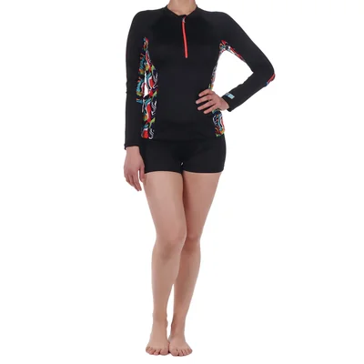 Playera de Playa Rashguard Manga Larga Cierre Skysoul Mujer