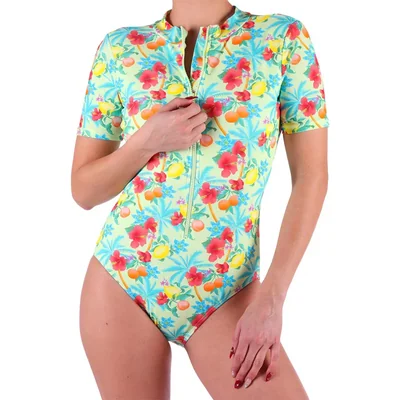 Traje de Baño Completo Floral Manga Corta Lifestyler Mujer