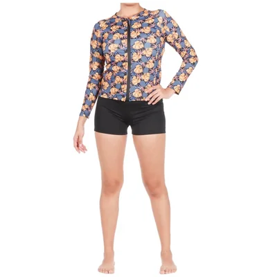 Traje de Baño 2 Piezas Floral Manga Larga Too Good Mujer