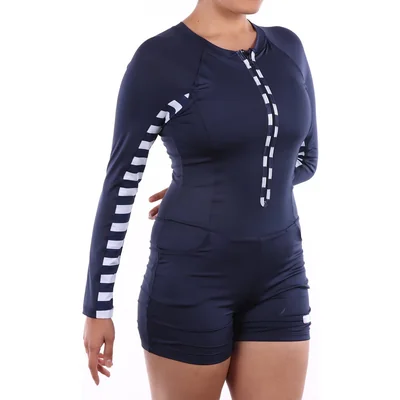 Traje de Baño Azul Marino una Pieza Cierre Frontal Skysoul para Mujer