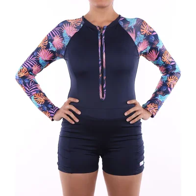 Traje de Baño Azul Marino una Pieza Cierre Frontal Skysoul para Mujer