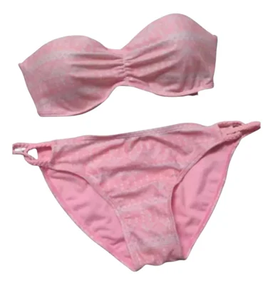 Set De 2 Piezas Bikini,marca Ymi, Talla Mediana, Rosa Con Grecas