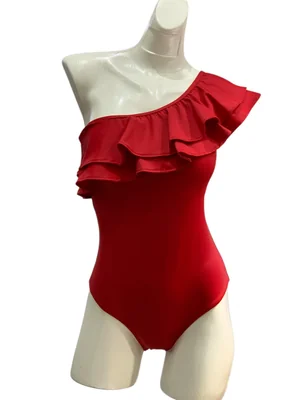 Traje de baño desigual de 2 olanes para mujer marca ForzzA