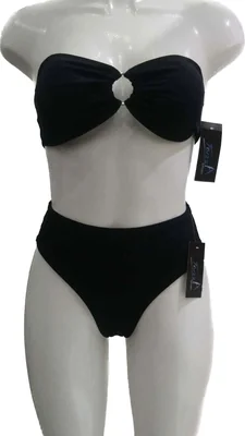 Bikini para mujer de dos piezas de tiro alto con resaque