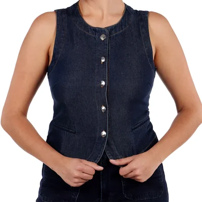 Chaleco Ligero Denim con Botones Black Tape Mujer