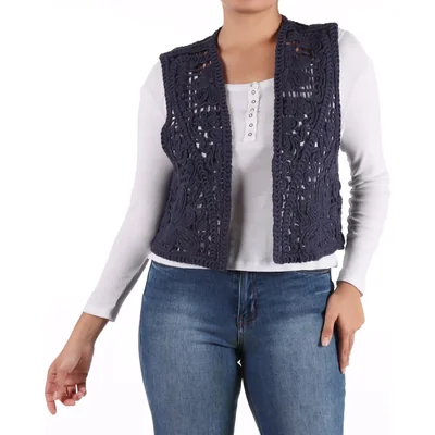 Chaleco Abierto Tejido de Algodón Crochet Arqueology Mujer
