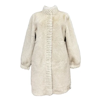 Abrigo Beige Peluche Para Dama MUSSI