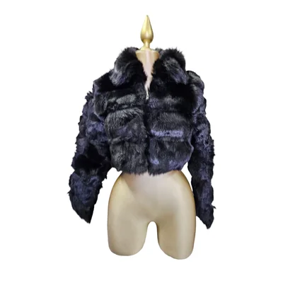 Chamarra Con Peluche Color Negro LC