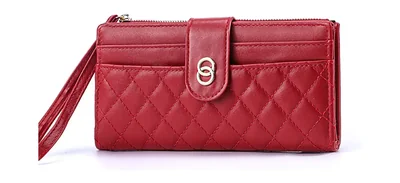 Cartera de mujer con diseño acolchado rojo