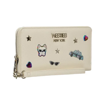 Cartera Zip Around Beige Westies para Mujer