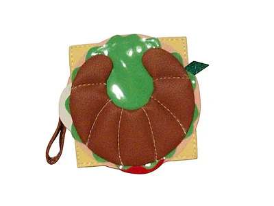Monedero de CUERNITO o CROISSANT, Diseño de COMIDA, Color Café, Novedoso y Encantador.