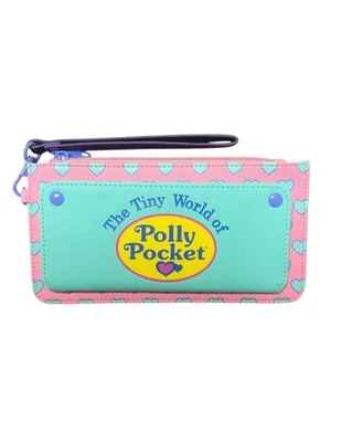 Cartera color rosa con verde Bagmax, Polly Pocket con correa de muñeca