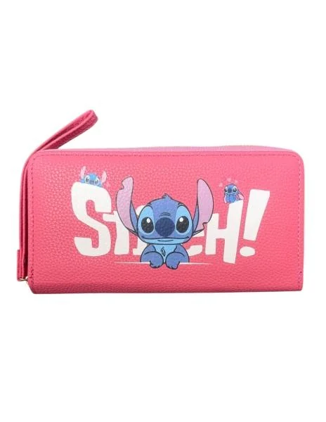 Cartera color rosa Bagmax Stitch, con correa de muñeca
