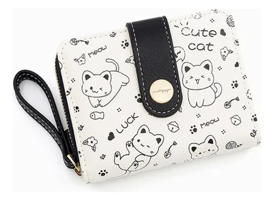 Cartera Pequeña Para Mujeres Diseño De Gato Kawaii