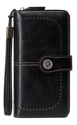 Cartera Mujer Cuero Gran Capacidad Tarjetero.