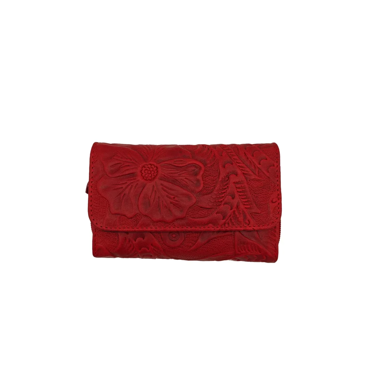 Cartera en Piel Vacuno Cincelada Fana Sofia Rojo