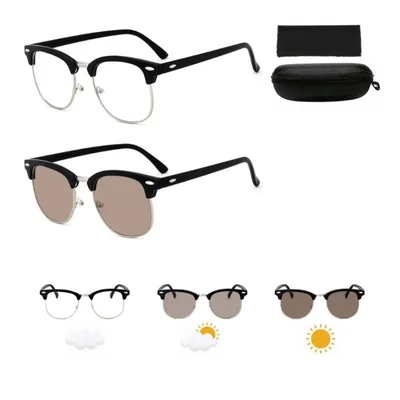 Lentes fotocromaticos mujer gafas cafés anti blue light cambio color con estuche
