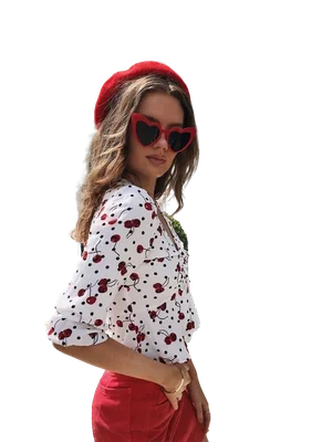 Lentes De Sol Valeria Corazón Oversize Rojo