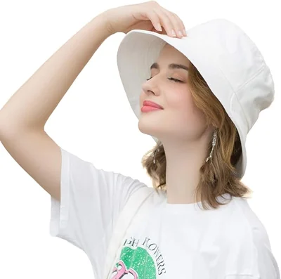Sombreros de algodón de ala ancha para mujer