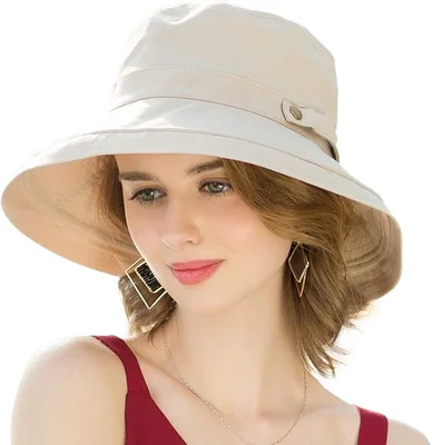 Sombreros de algodón de ala ancha para mujer