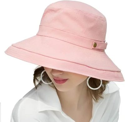 Sombreros de algodón de ala ancha para mujer
