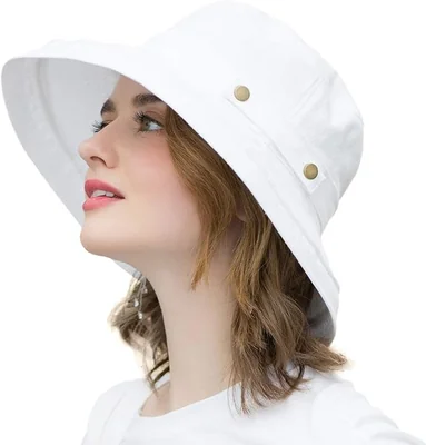 Sombreros de algodón de ala ancha para mujer